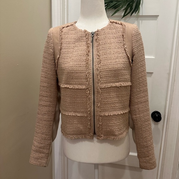 Rebecca Taylor Leather Trim Blazer Jacket Preloved Size 4 Small